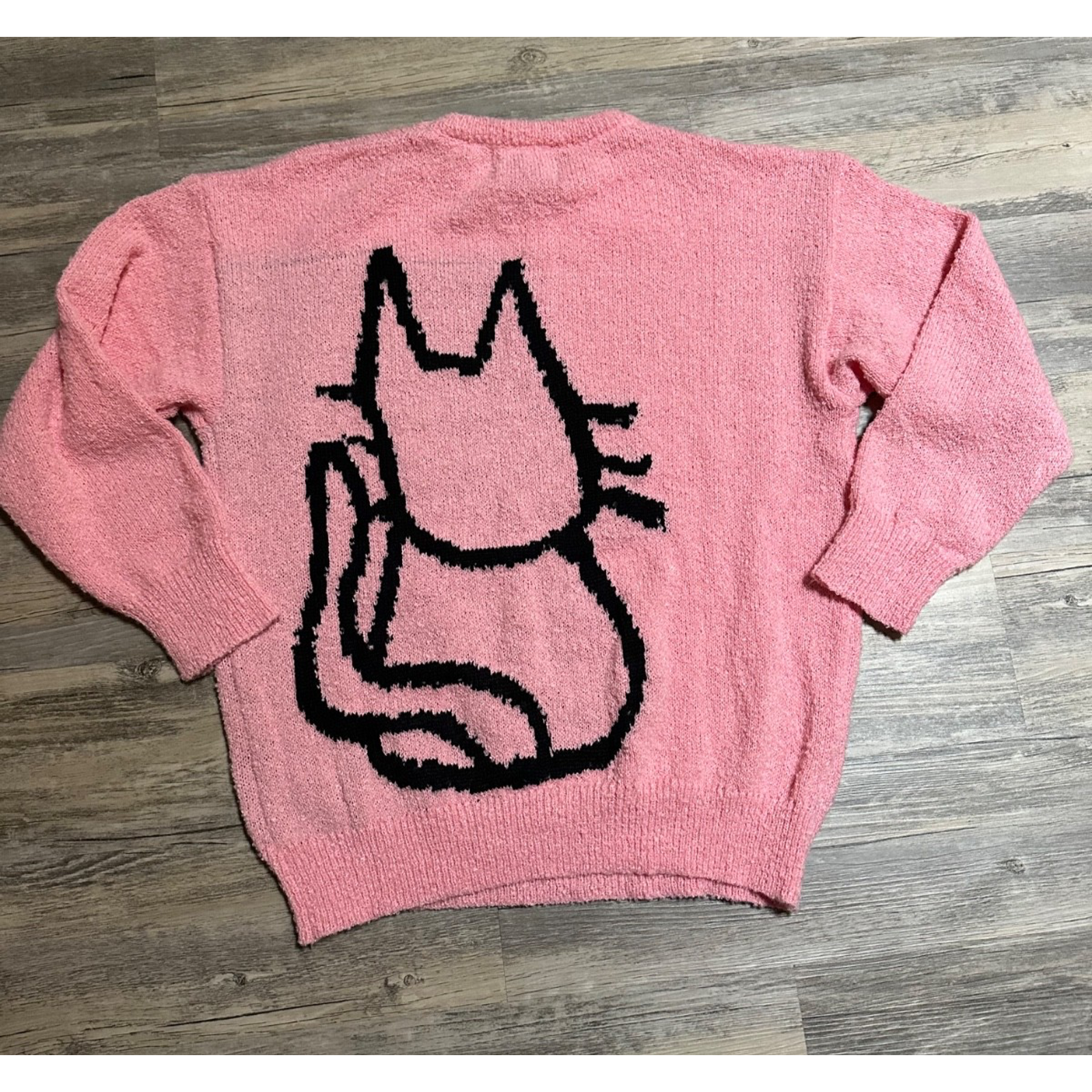 Nwt Aelfric Eden Oversized Cat Knit Sweater Pink Small Textured — image 4 of 7